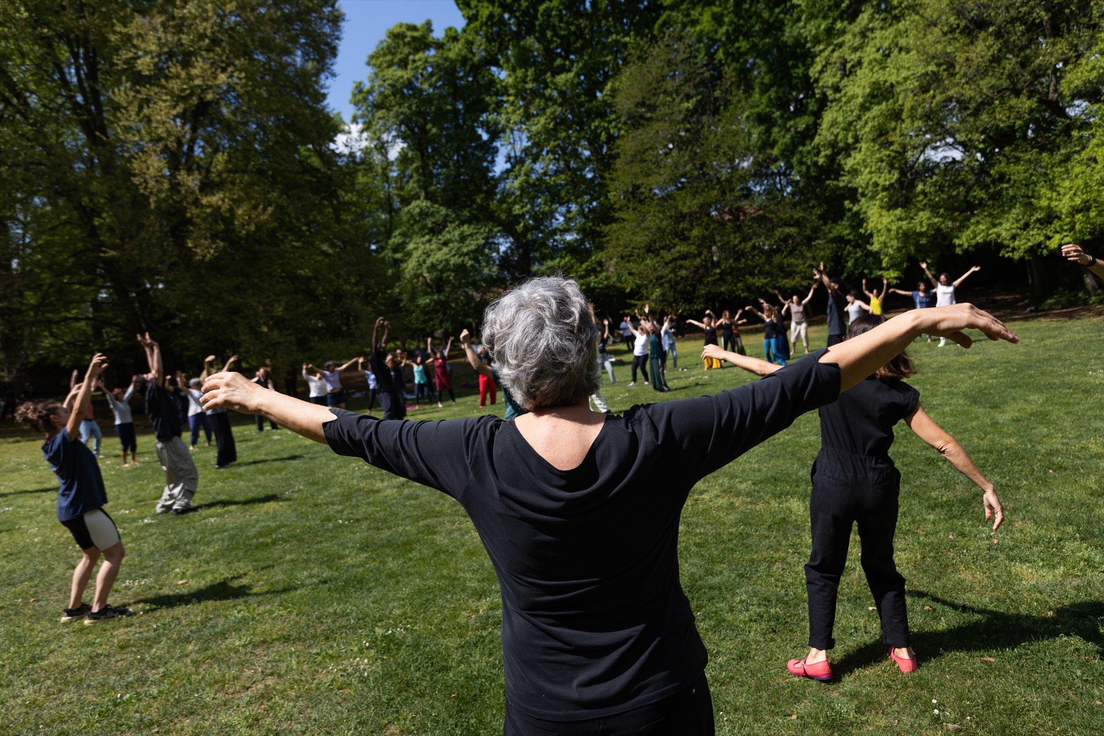 HUMANHOOD practitioners moving outdoors